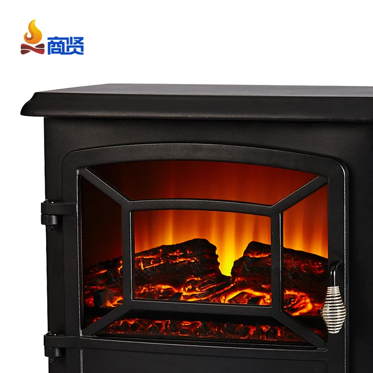 17in caster cast iron cheap portable freestand fireplace electric with mantel