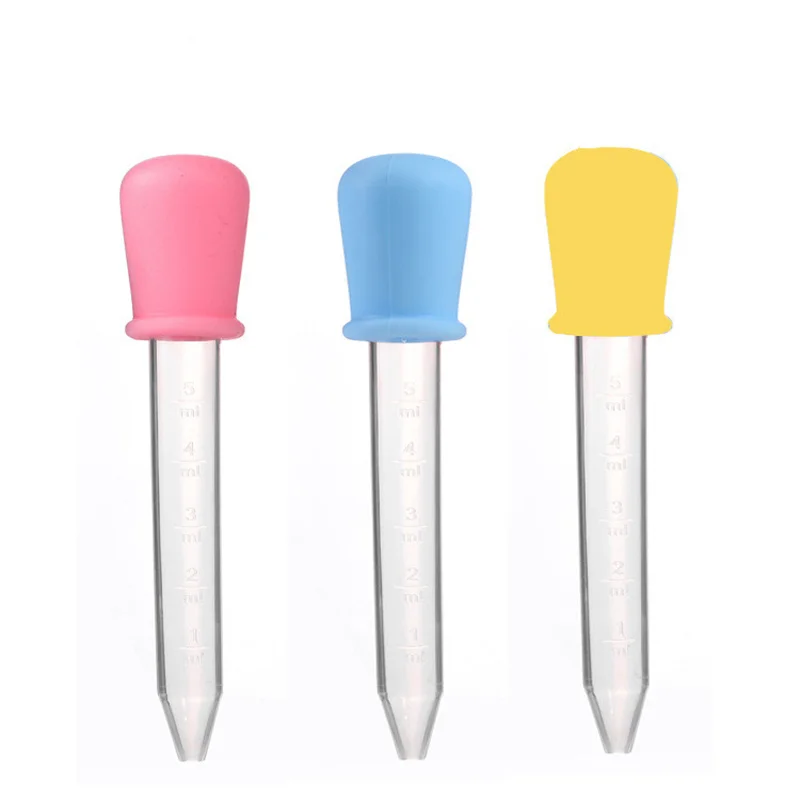 5 ml Liquid Food Grade Rainbow Color Silicone Dropper free sample Plastic Pipette Dropper Stock fast delivery hot sale dropper