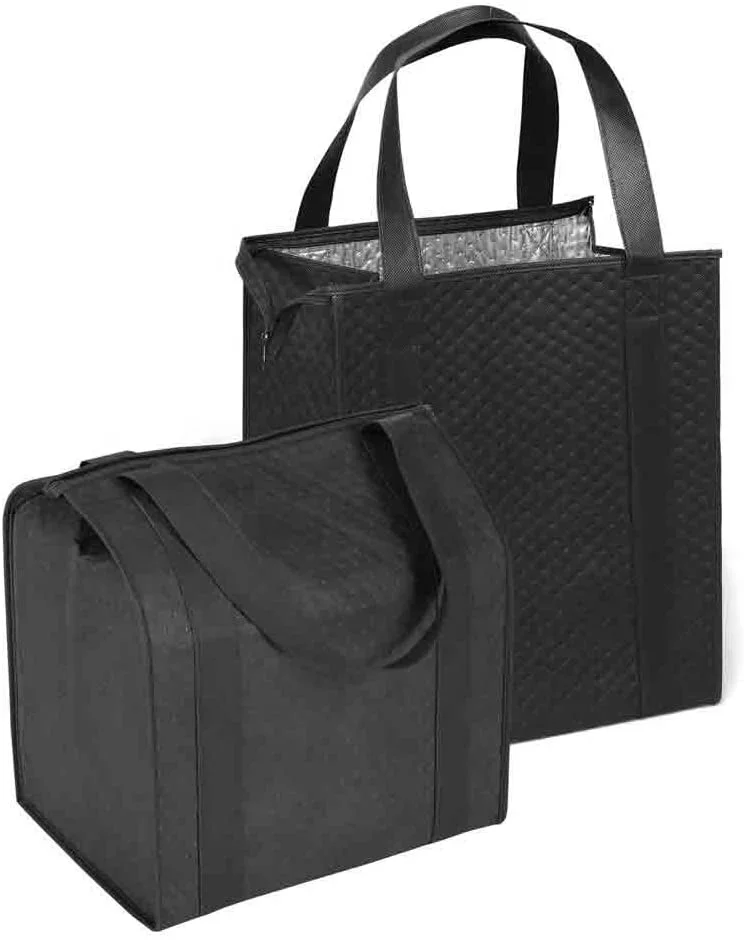 Grocery food delivery insulated non woven tote thermal cooler tote bag