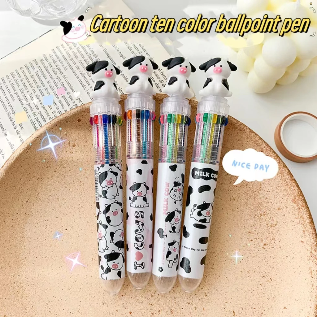New cute color cartoon ballpoint pens with custom logo  Multi-functional student press ballpoint pen