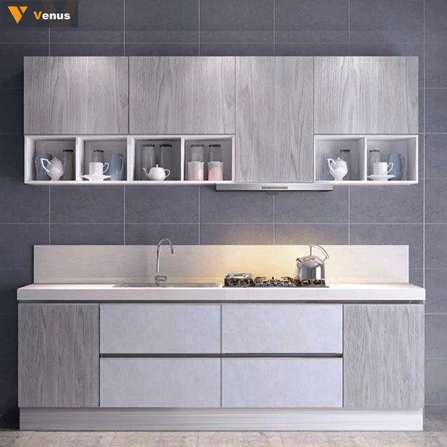 Bamboo kitchen island cart trolley cabinet foshan easy fitted classic style wooden kitchen furniture