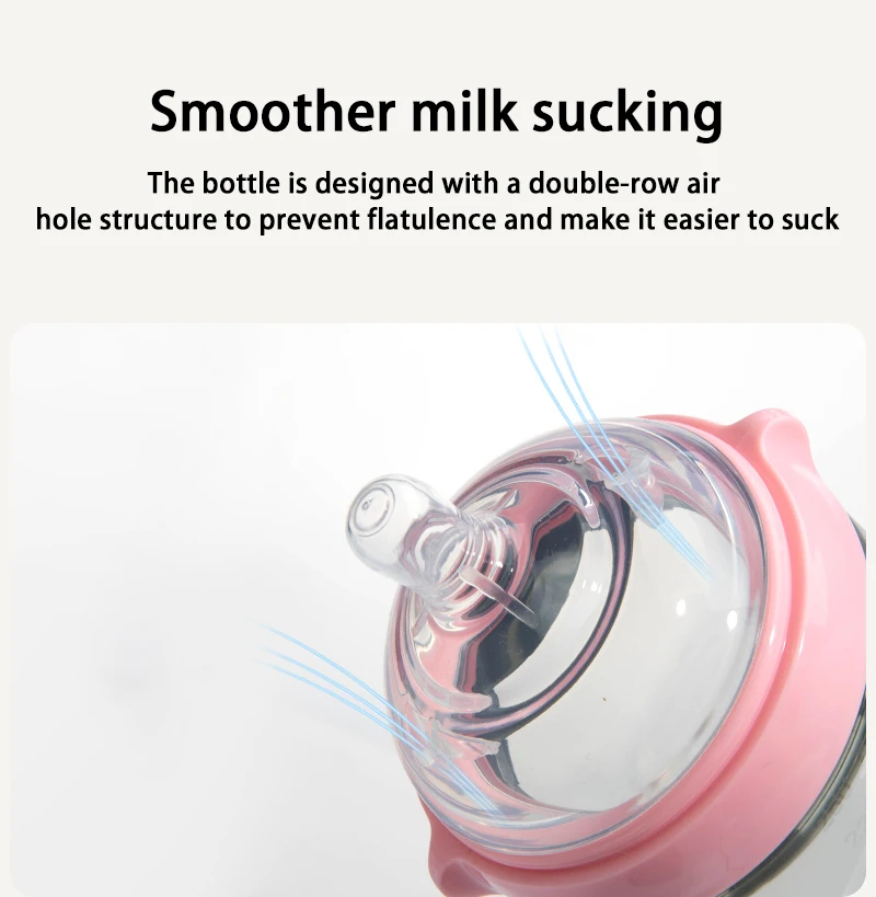 Bpa Free Food Grade Silicone Baby Bottle Wide Mouth Design Custom Professional Baby Milk Bottle For Easy To Clean