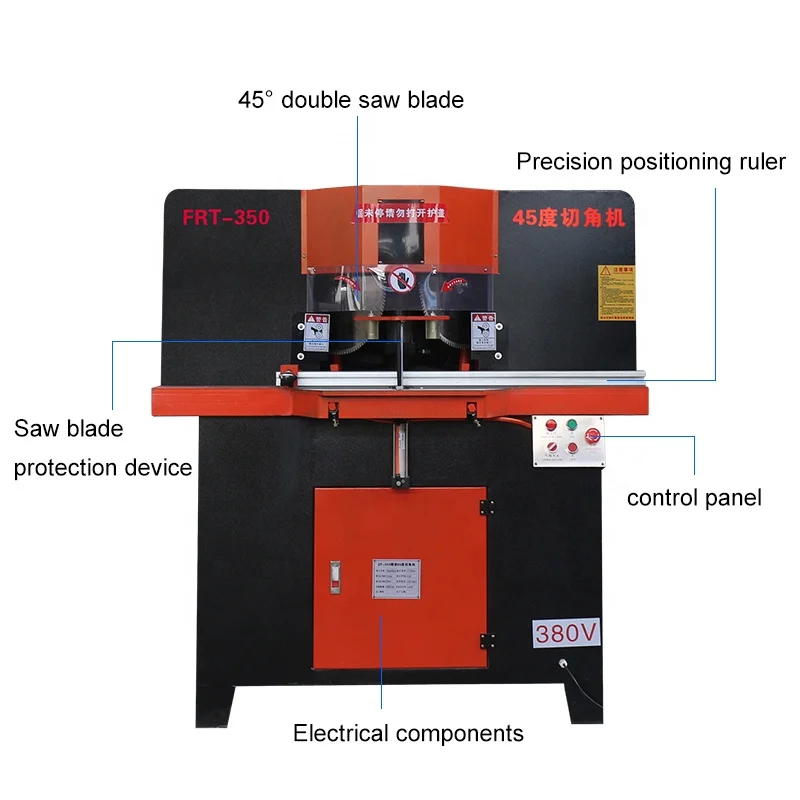 Automatic aluminum alloy  45 degree double head angle cutting machine door frame photo frame angle cutting machine
