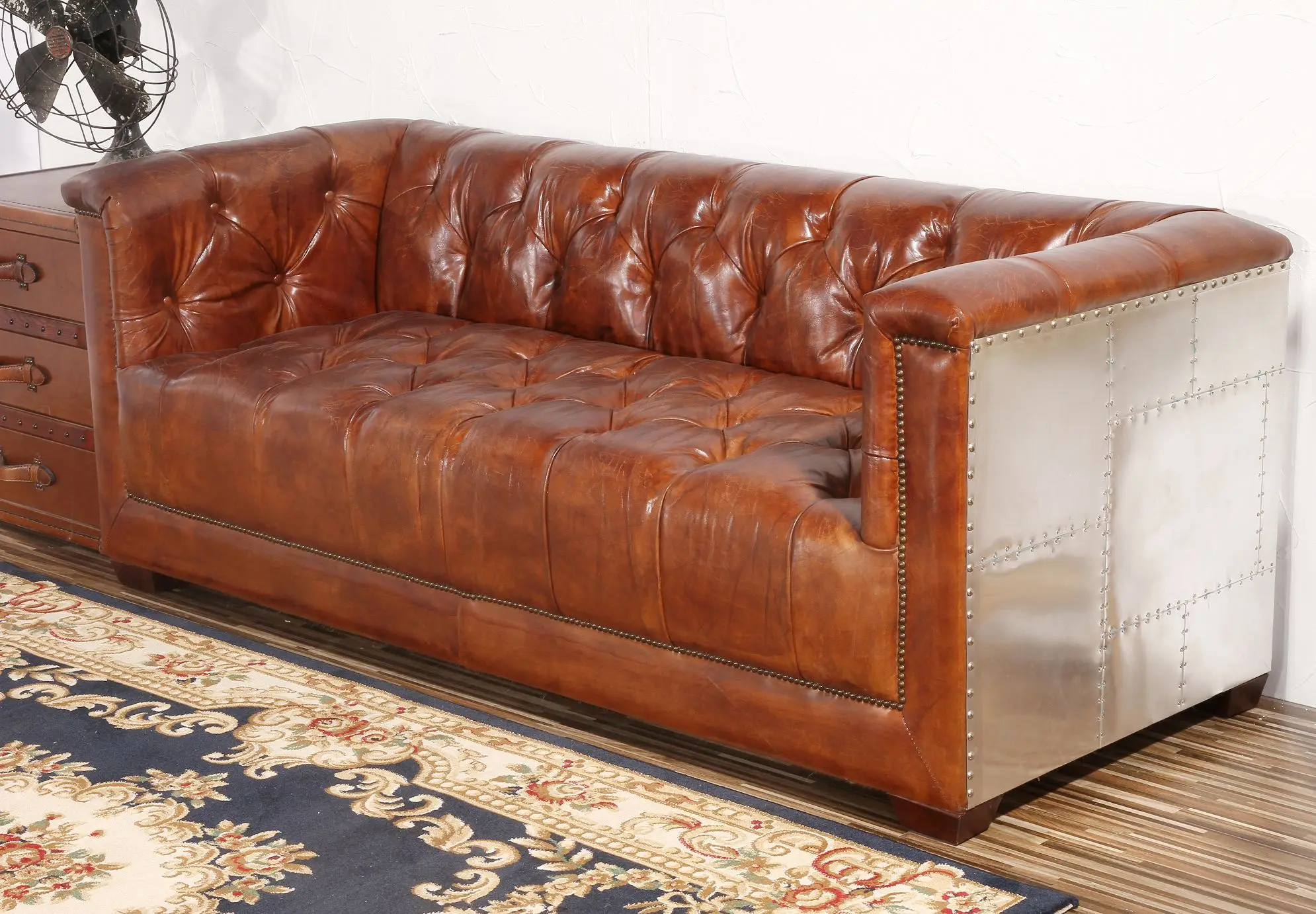 Винтажная Яркая кожаная мебель для дивана с