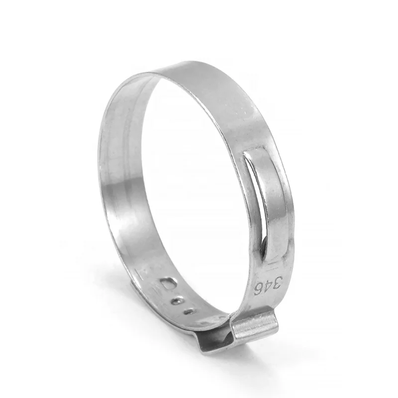 Single Ear Hose Clamps 304 Stainless Steel 6-33.1mm Stepless Cinch Rings Crimp Assortment Kit Ear Clamp Pincer for Securing Pipe