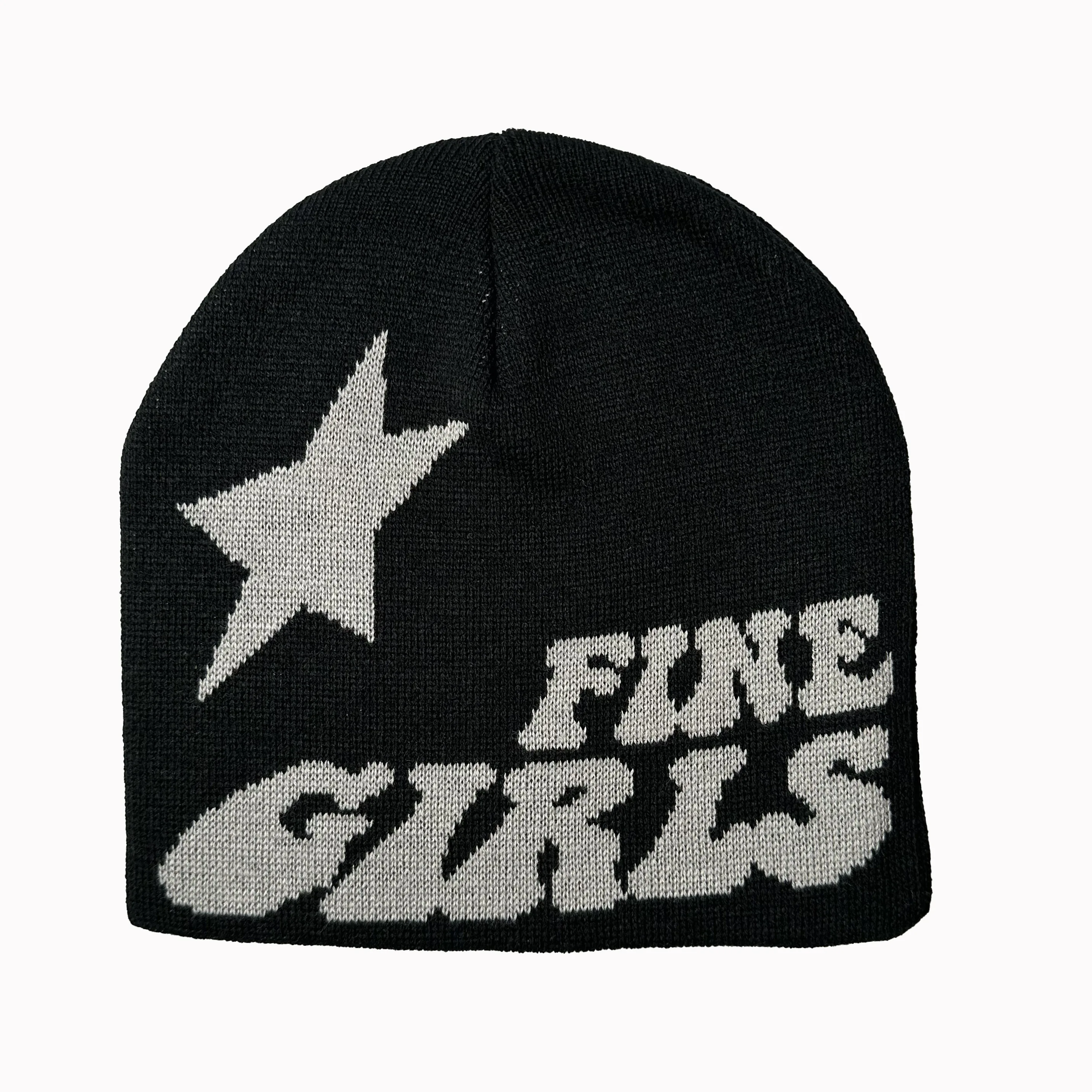 OEM Beanie Manufacturer High Quality Custom Acrylic Puff Jacquard Knitted Beanie Hats