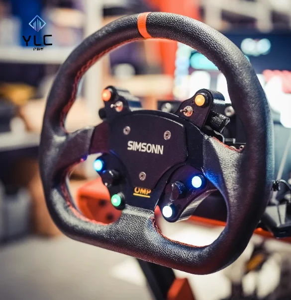 YLC SIMSONN Sim Racing Steering Wheel LED Button Gaming Paddle Shifter PC Racing Wheel