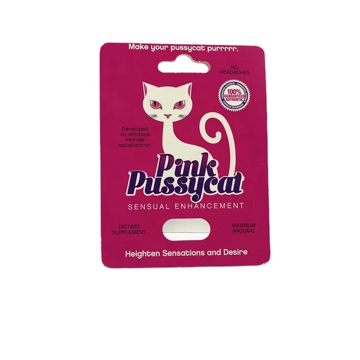 Розовые бумажные открытки pussycat с УФ-принтом для пикантного планшета женщин/мужчин упаковка пилюль повышения потенции Rhino 69 725K 3D коробка