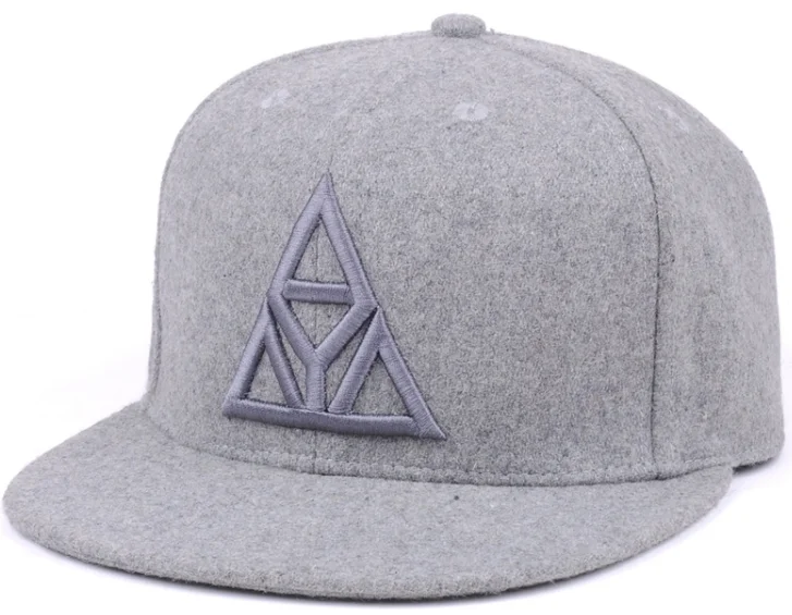 100% Wool Custom Logo 3D Embroidery Cap Wholesale