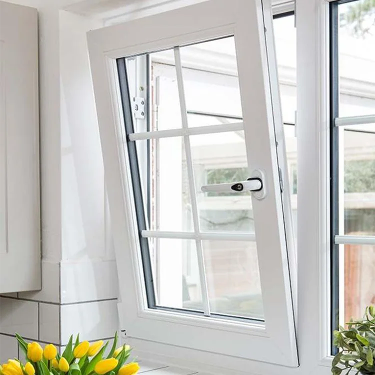 Manufacturer Supply Conch Brand Profile Room Windows UPVC Tilt and Turn Windows with Tempered Clear Glass