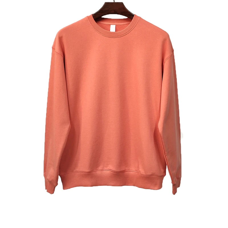 Customization Big Spring crew neck solid sweater for women long sleeve oversize Pullover loose gym simple t shirt for men loose fit