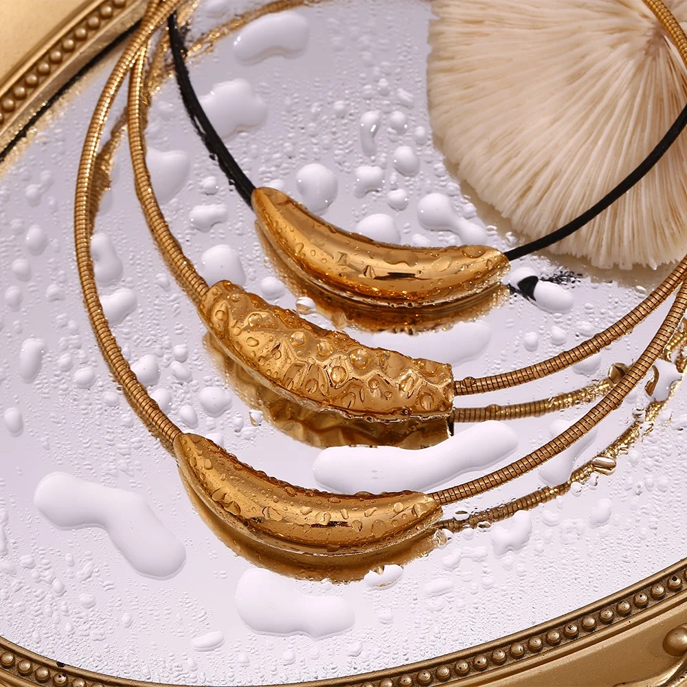 Punk Style Magnetic Choker Necklace 18k Gold Plated Snake Chain Jewelry 316L Stainless Steel Necklace