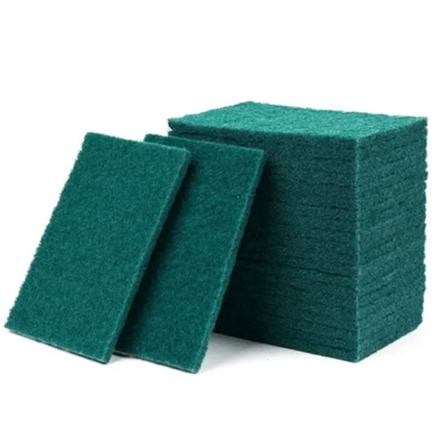 Kitchen heavy duty cleaning pad abrasive nylon green scouring sheets Durable Cleaning sponge Scourer for Washing Dish