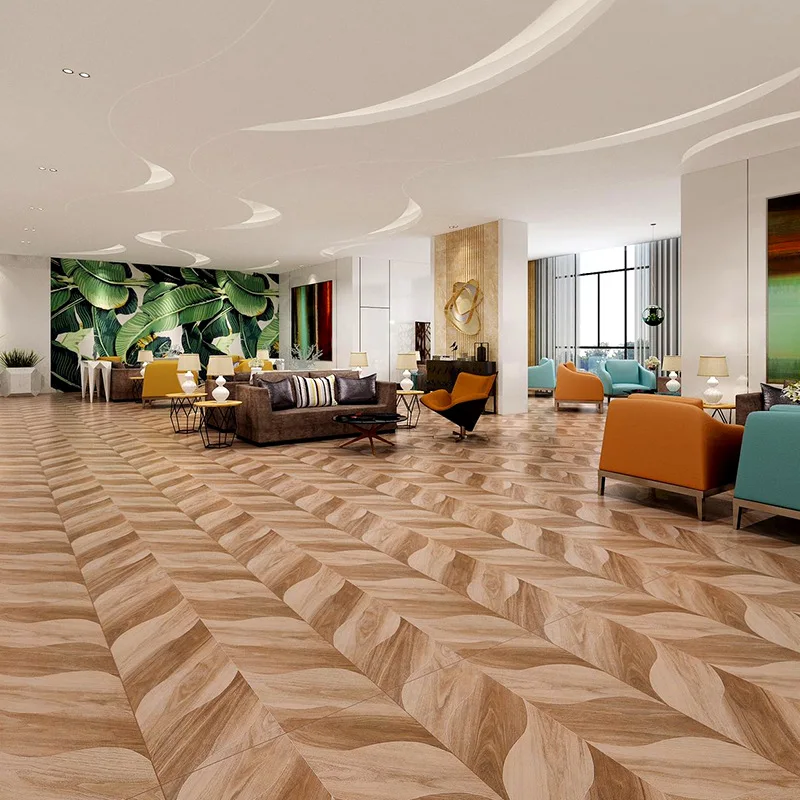 Modern 60*120cm Polished Wood Porcelain Tile Fresh Stoneware Wall and Floor Tiles for Bathroom and Living Room Interior Use