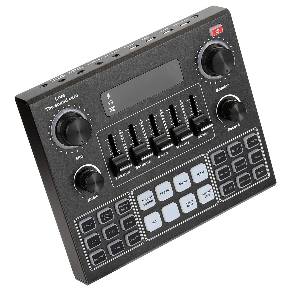 Звуковая карта V9 в реальном времени, пение, оборудование, английская версия, мобильный телефон, компьютерный микрофон, Национальный караоке для домашнего декора, вечеринки