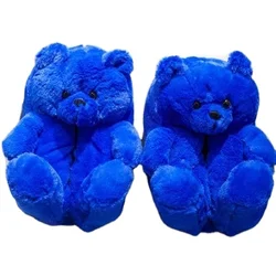 Order 3 Ship 5 high quality thick glow teddy bear slides warm fur indoor slippers best selling with high delivery speed