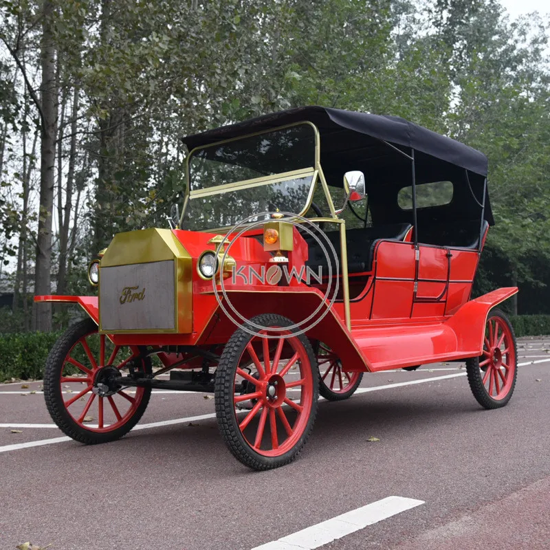 2024 Classic Retro Car for Golf Course Red Used Electric Golf Carts Viewing Celebration Truck for Sale