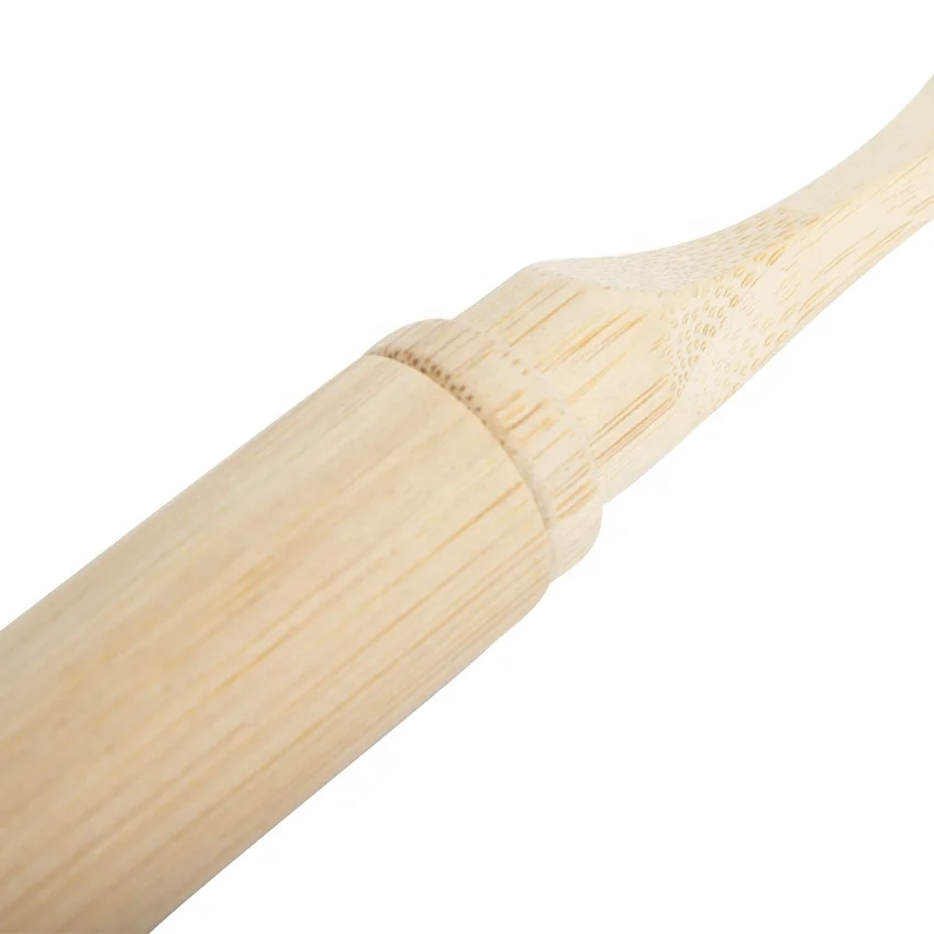 Replaceable Bamboo Toothbrush Personalised Premium Travel Hotel Wooden Charcoal Round Bamboo Toothbrush with Natural Bristles