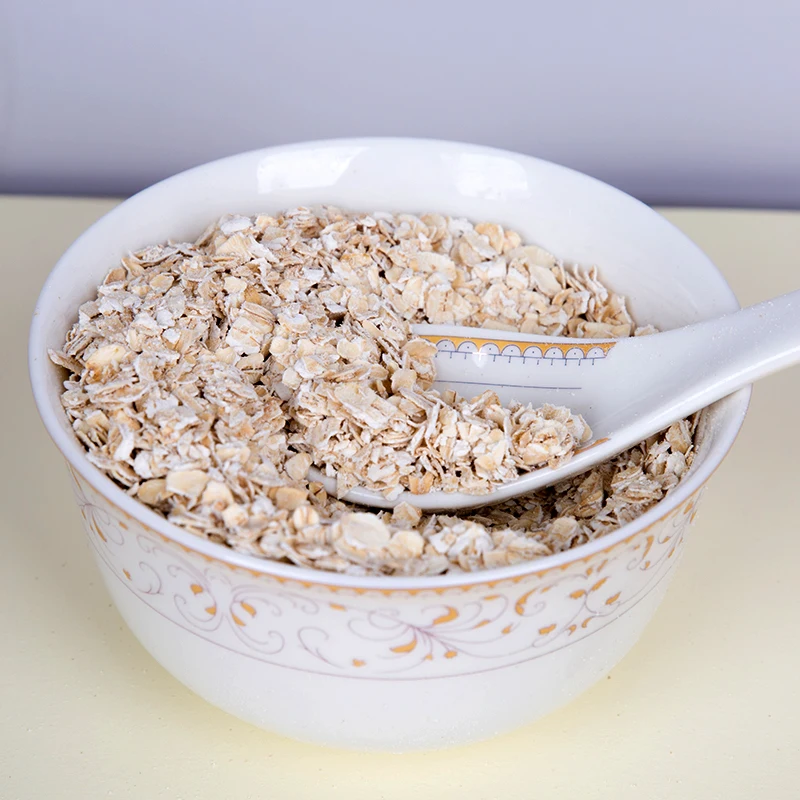 Instant organic rolled oats flakes with pure oat fiber