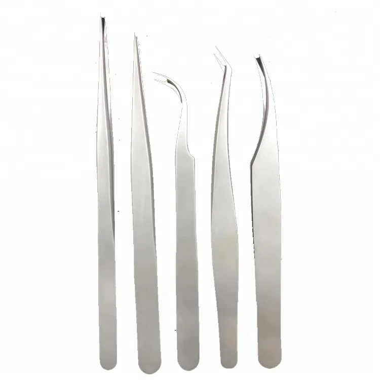Hot design custom stainless steel eyelash extension tweezers nail tools supplier