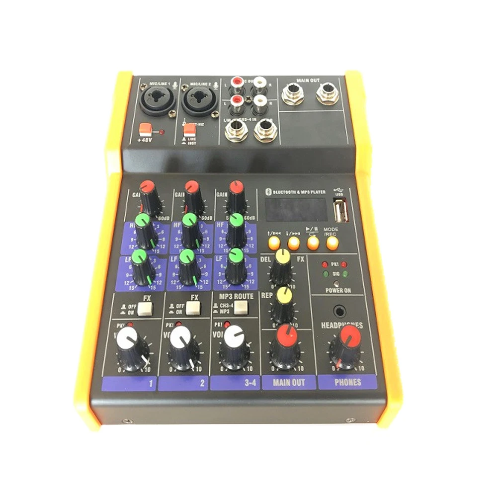 BT смешивания G4 портативная консоль звукомикшер запись 48В эффект 4-канальный аудио микшерный пульт с USB