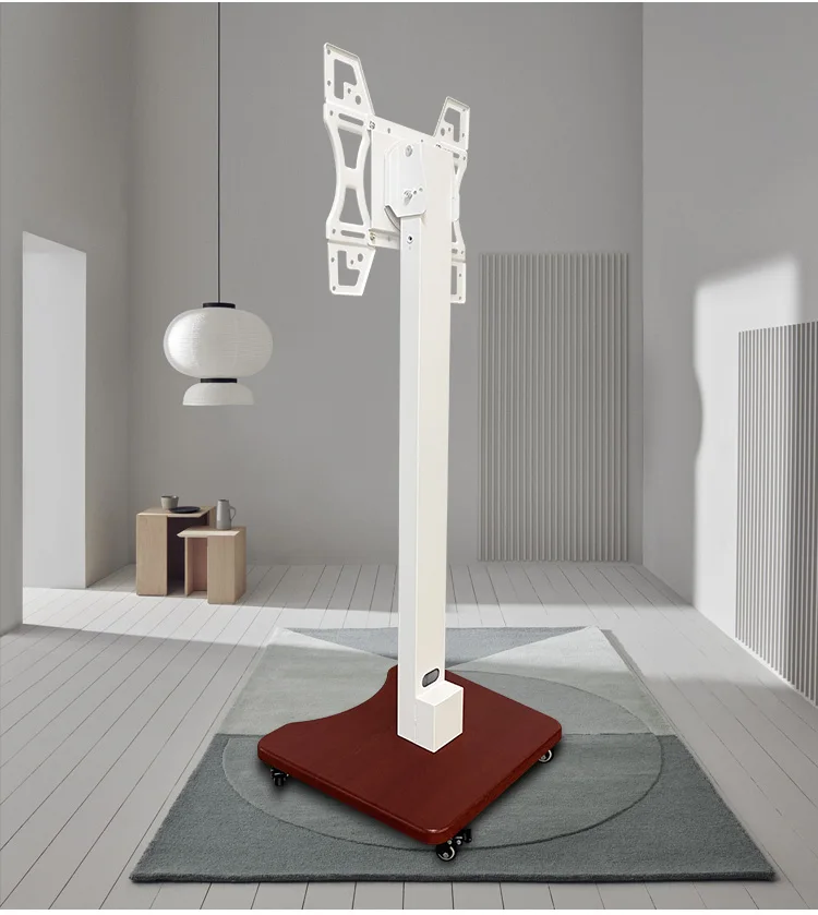 Versatile TV Stand Compact Steel Height Adjustable Mobile TV Mount Cart Live Broad Cast AV Shelf