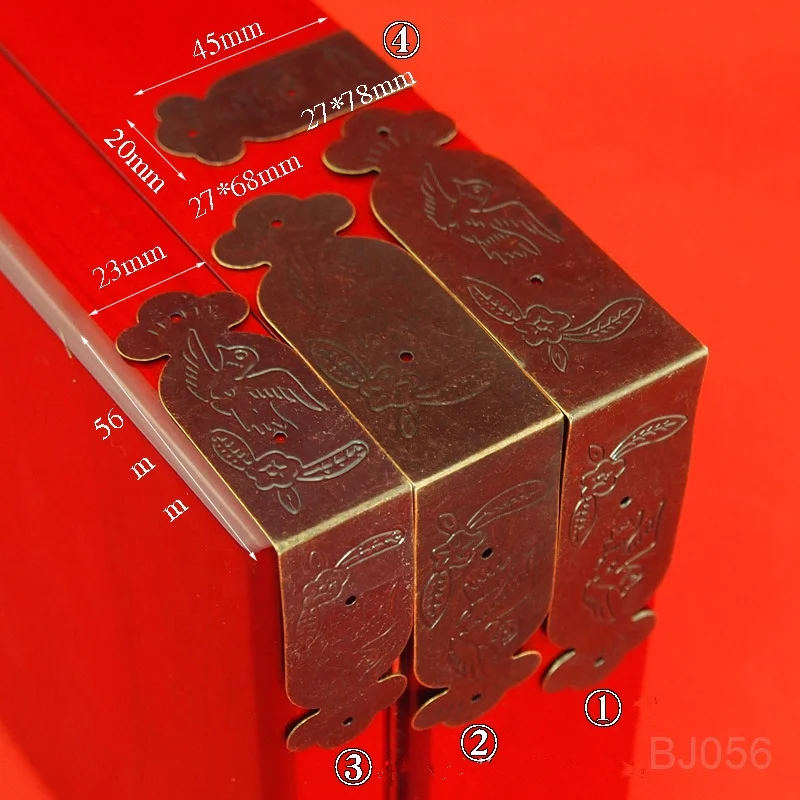 Factory supply 68 x 27mm anti-brass metal box corner protector for wooden boxes
