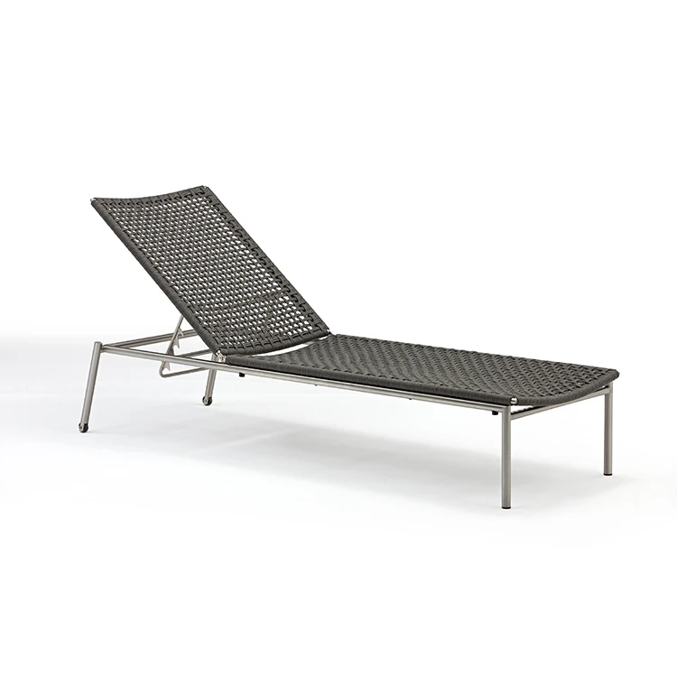 Couture Jardin Polo Adjustable Sun Daybed Chaise Lounger Outdoor Sun Lounger Beach Aluminum Sunbed