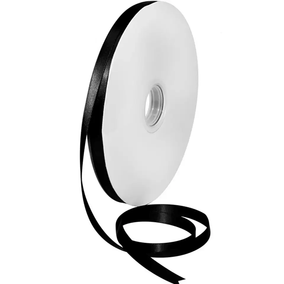 100% Polyester black double face printer for satin ribbon china