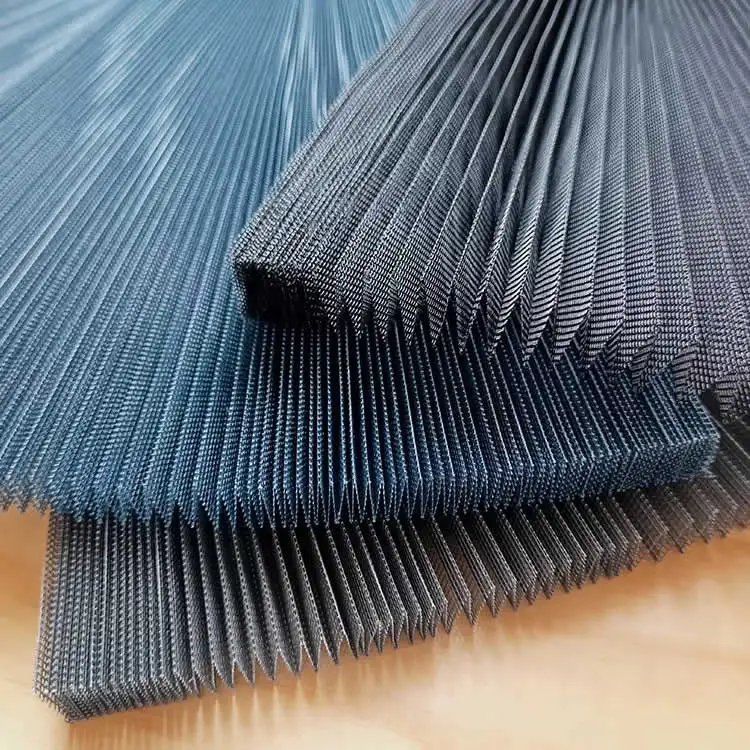 Wholesale Window Mesh Material Plisse Insect Screen Cost Wind Resistance Pleated Mosquito Net Plastic Industrial 30m Custom Size