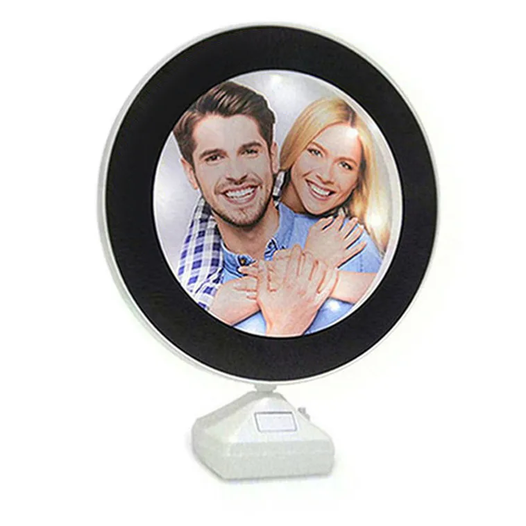 
Hot Creative Led Photo Frame Customized Light Up round mirror Picture Frame 