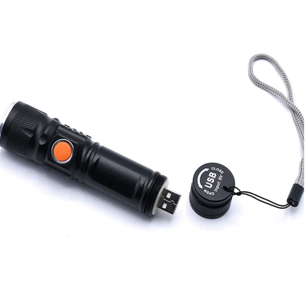 Flashlight Telescopic Focusing with Magnet Working Lamp Auto Repair Lamp T6+COB Strong Light USB Rechargeable