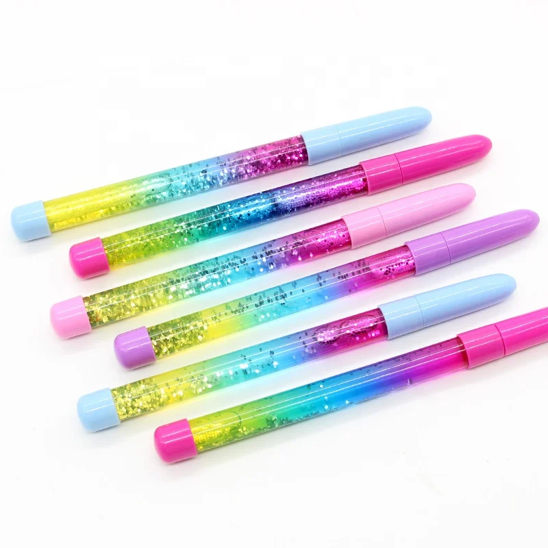 Novelty customized quicksand pen fairy magic floating liquid ballpoint pen magic wand pen for gift