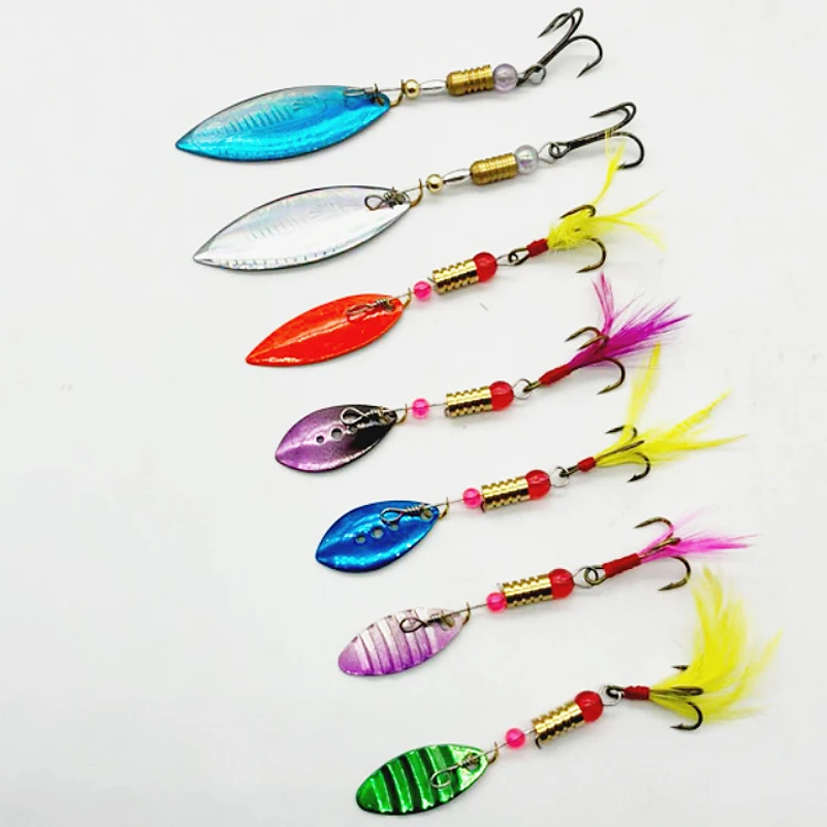 3g/5gFeathered Sequined Rotating Bait Feather Fishing Lures Bait Artificial Bait Spinner Fishing Tackle Fish