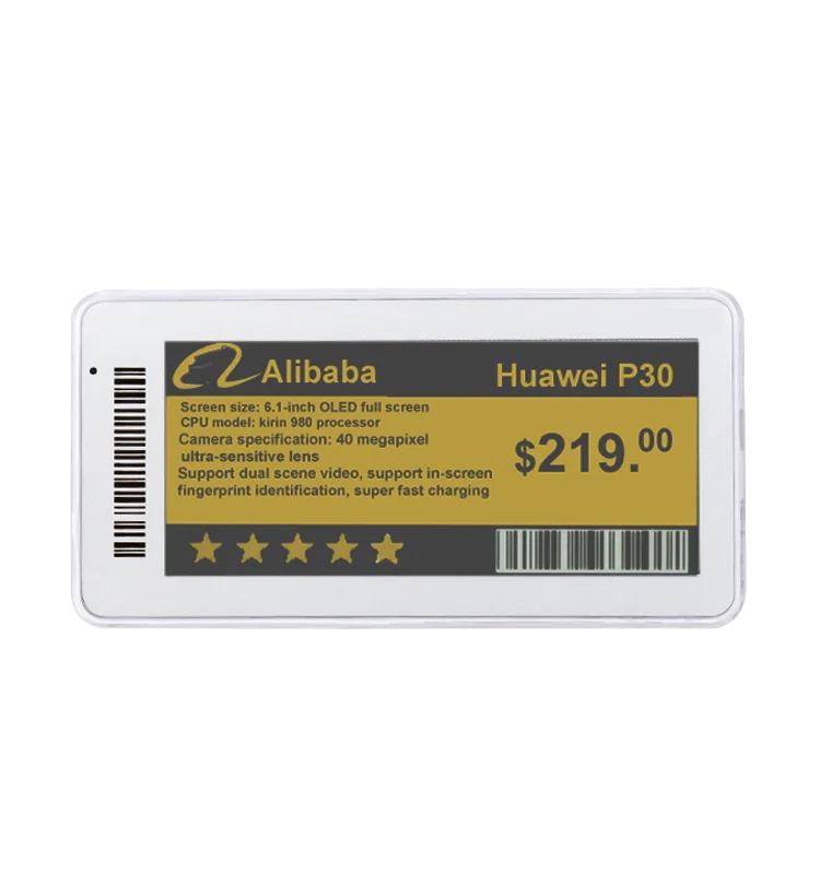 Sertag 2.9 inch e ink price tag BLE 5.0 nfc electronic shelf label