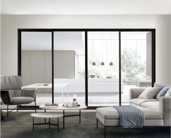 Very Narrow Frame Balcony Study Kitchen Glass Aluminum Alloy Partition Sliding Door