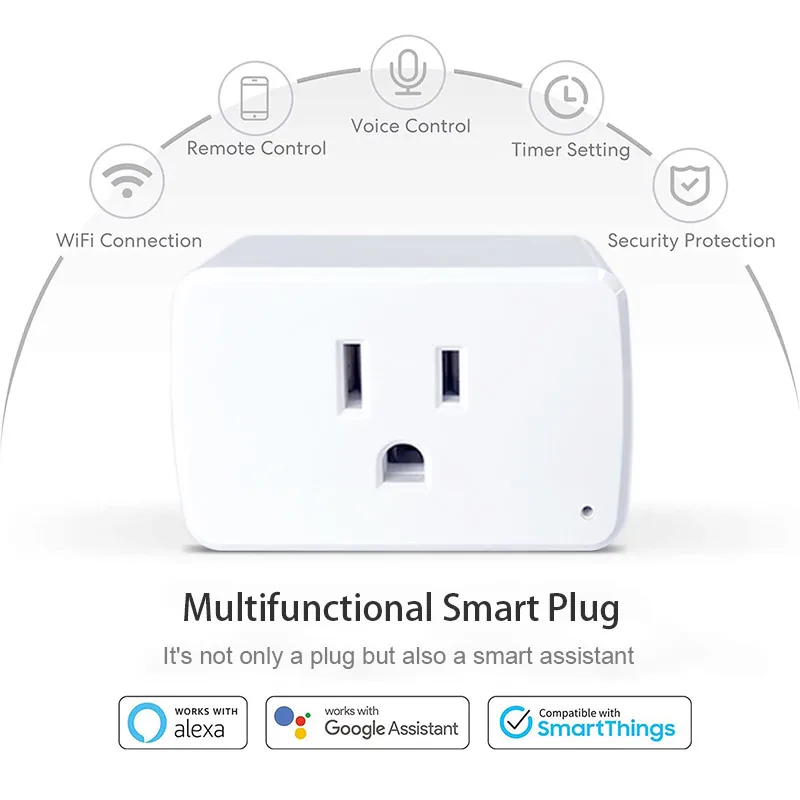 US 13 amp multifunction universal power three pin smart home flat connectable wifi timer electric plug