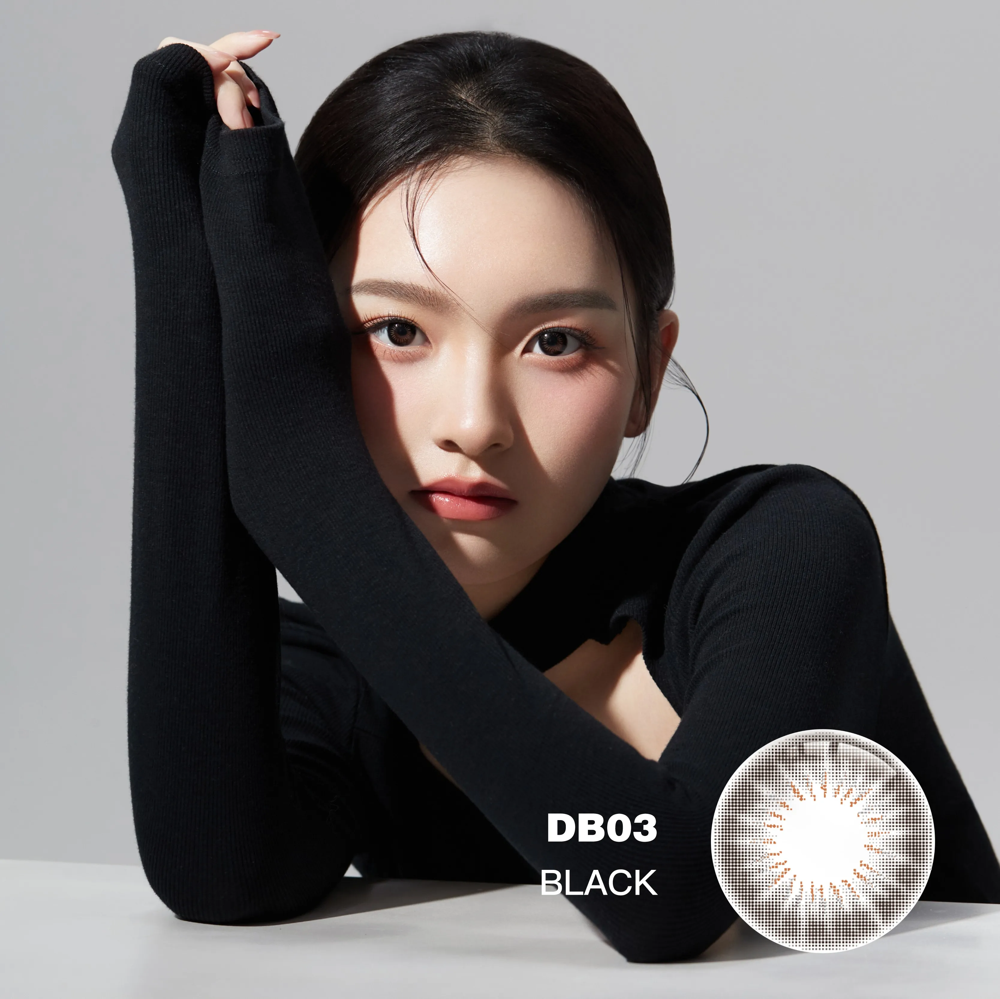 HD Korea Yearly Disposable Beauty Eye Black Contact Lenses Natural Color Wholesale Cosmetic Eye Lenses Color Contact Lens