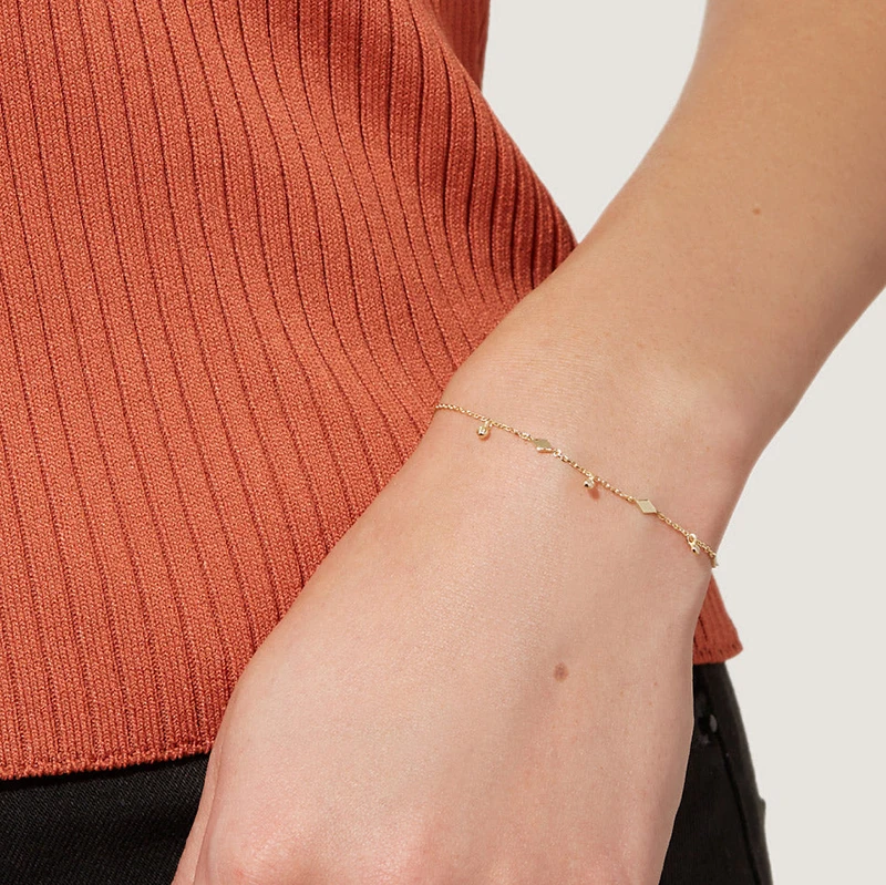 RINNTIN GB модная цепочка 14K 18K настоящий золотой браслет популярный желтый твердый ювелирные изделия для женщин девушек