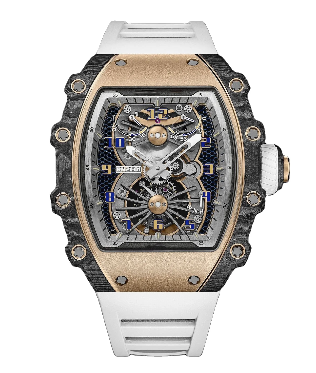 luxury mechanical watch 51MM RM21-01 tourbillon movement carbon fiber case brand watch
