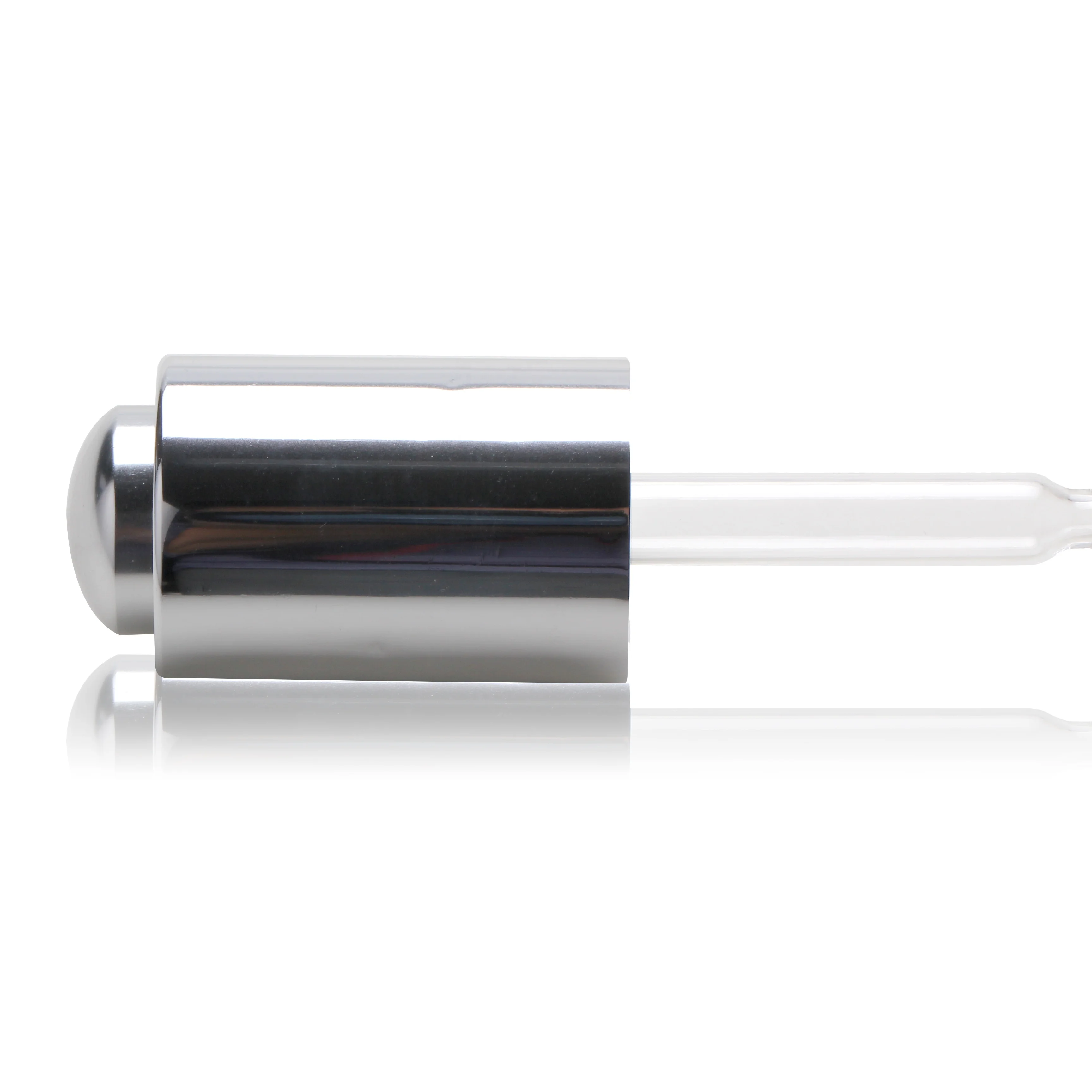 TP-20-410 20mm thread press Dropper cap with shiny silver aluminum cap for glass dropper bottle Butyl rubber silicon NBR TPE