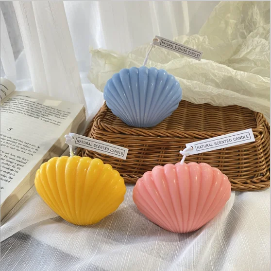 High Quality Eco-friendly Shell Shape Customized Color Personalized Private Label Candle Soy Wax
