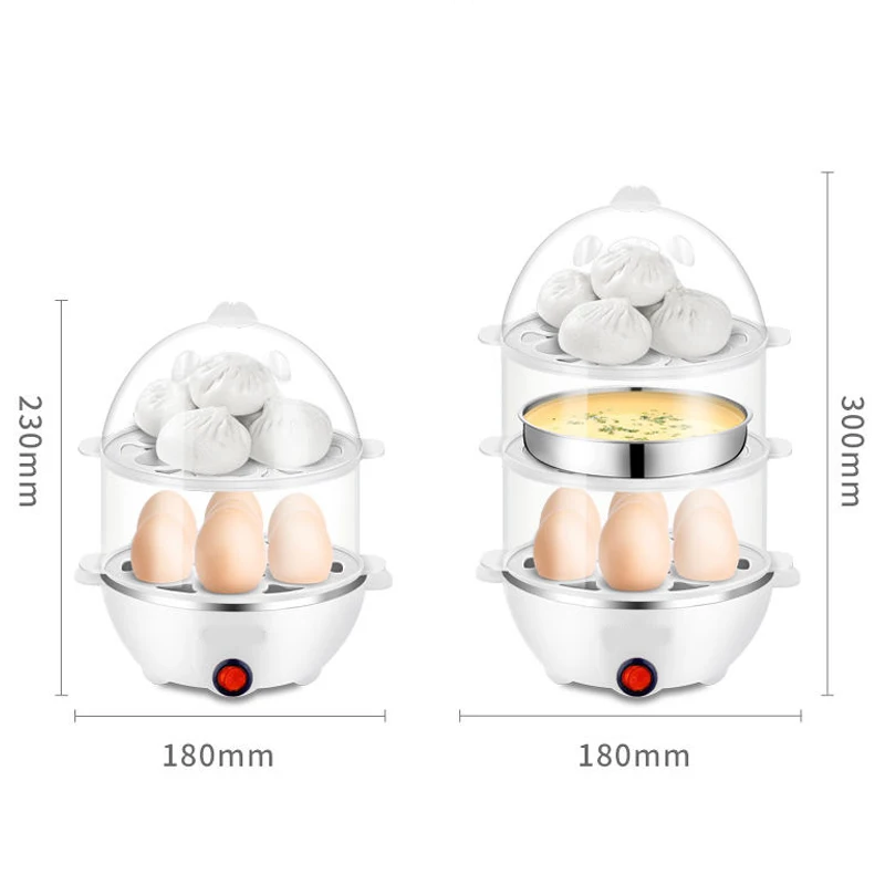 Two-Layer Automatic Electric Egg Cooker and Food Steamer Household Plastic Housing Steam Heating Function