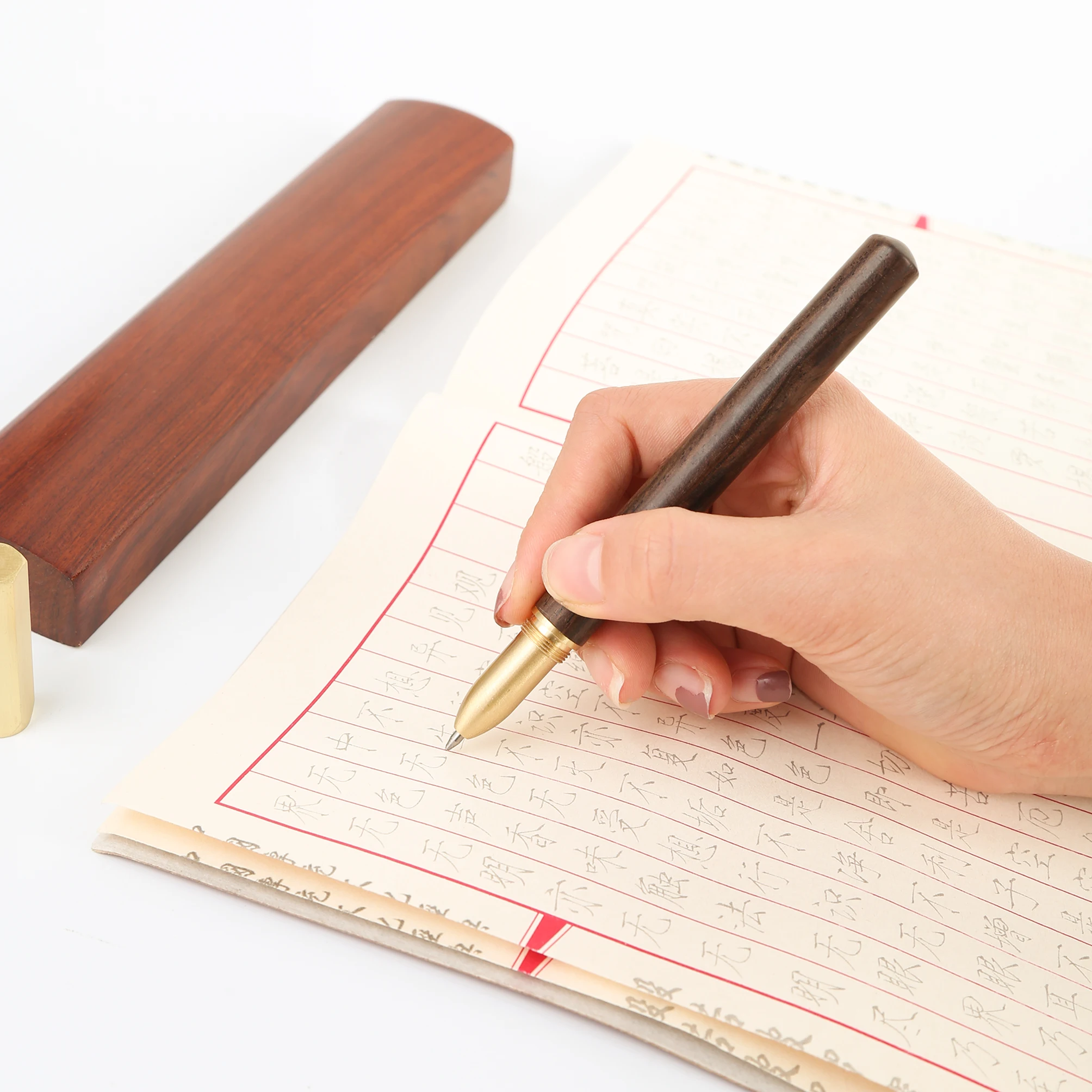 TTX promotion new personalized Stylo bamboo eco friendly pen gift box set black Brass Wood ballpoint pen with custom logo