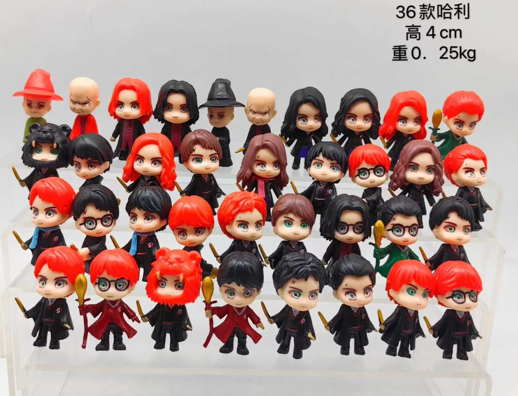 4cm Harry Mini Action Figures Set Hermione Potters PVC Toys With Broom and Wand