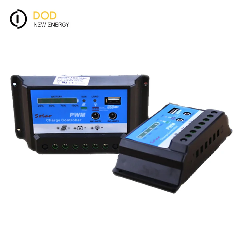 manual pwm 12V 30A solar panel regulator charge controller with USB