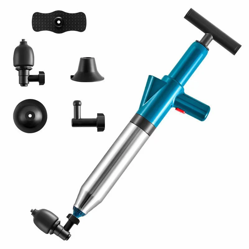 2024 Hot Sale Cleaning Gadget Factory Direct Home ABS Blue Pipe Dredging Device Sink Sewer Drain Blaster Toilet Plunger Gun
