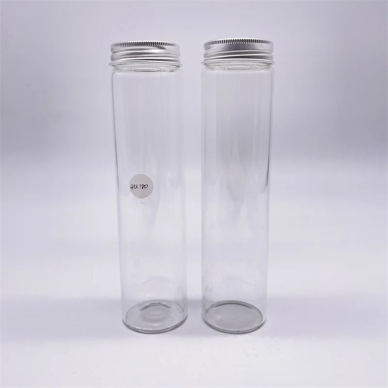 Transparent Flat Bottom Test Tube for With Aluminum Screw Cap 20mm 22mm 25mm 30mm