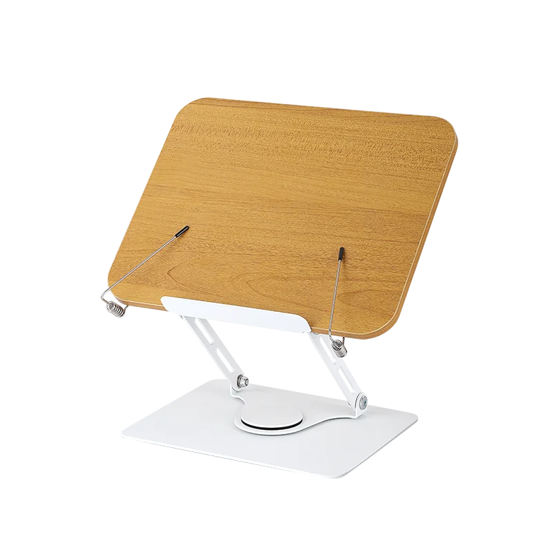 360 degree rotating wood laptop book holder free adjustable reading book mounting bracket for tablet