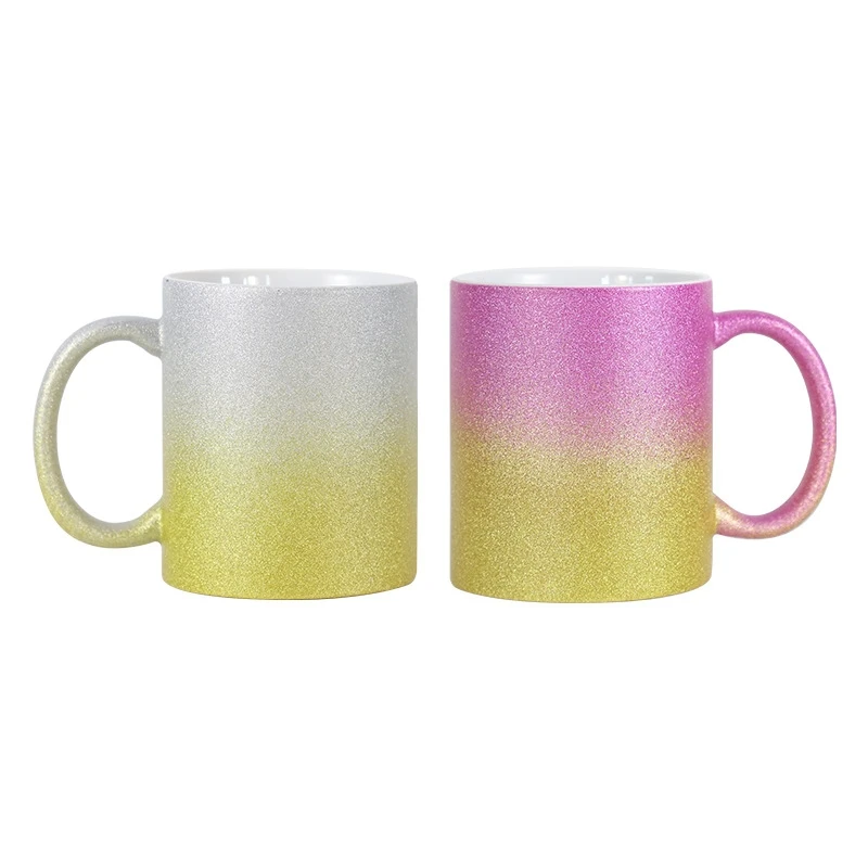 Thermal Sublimation Gradient Flash Ceramic Mug Creative 11oz Coffee Mug For Logo Print High Appearance Level Gift Water Cup